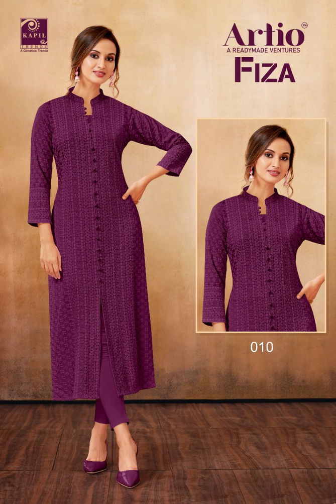 KAPIL FIZZA Fancy Ethnic Wear Rayon Designer Kurtis Collection